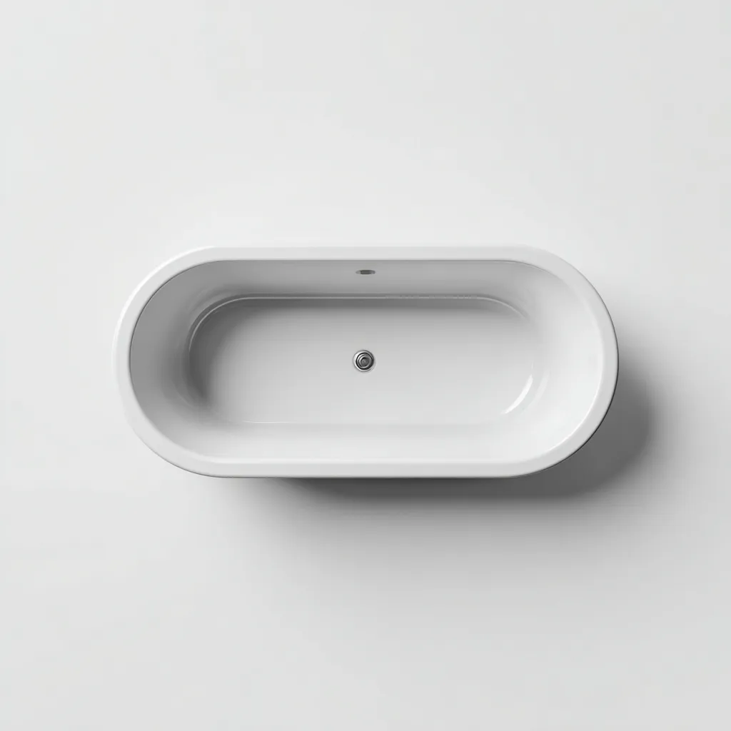 Bañera acrílica 160x70x55 cm - blanco - diseño ovalado moderno-Homigopad