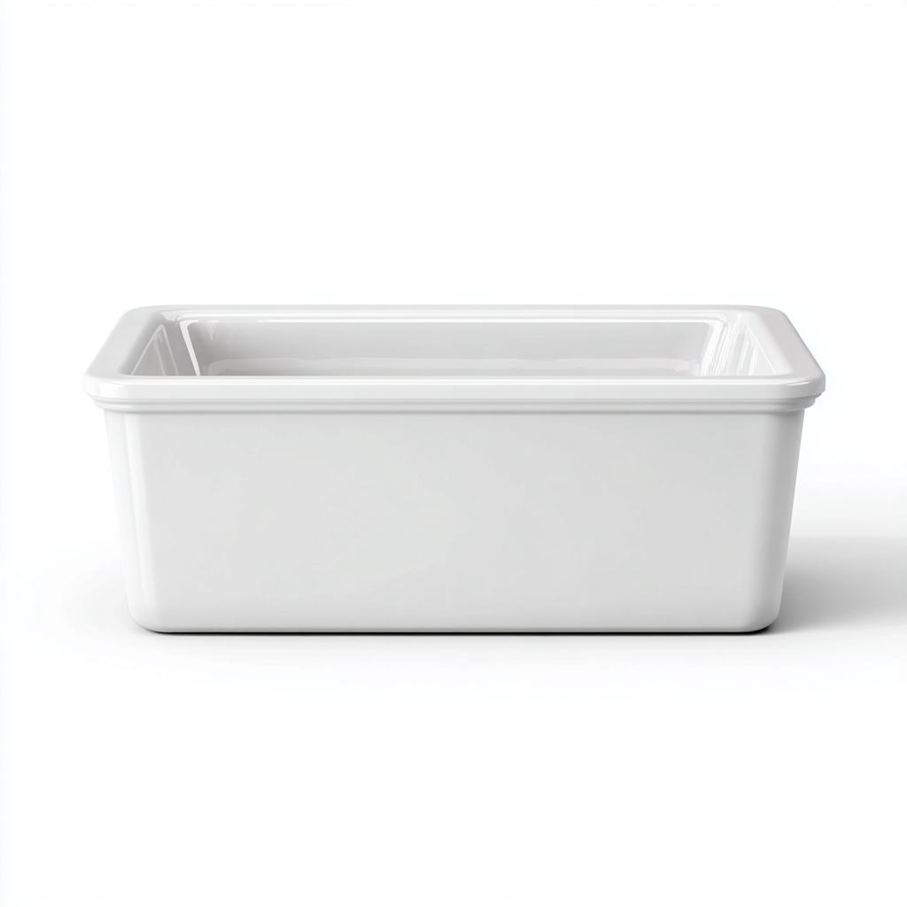 Bañera rectangular - acrílico - 160x75x55 cm - blanco - estilo minimalista-Homigopad