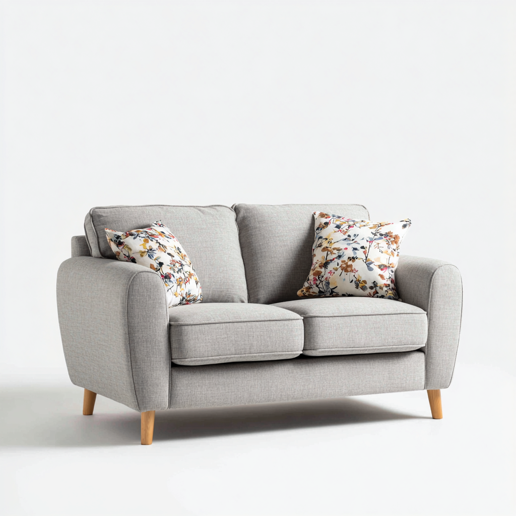 Sofá lineal tela 182x85x88 cm gris diseño contemporáneo-Homigopad