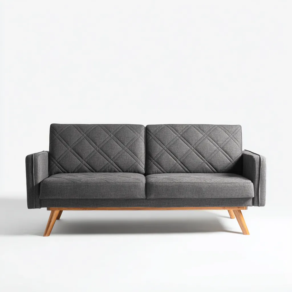 Sofá lineal tela 190x88x87 cm gris diseño contemporáneo-Homigopad