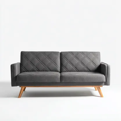 Sofá lineal tela 190x88x87 cm gris diseño contemporáneo-Homigopad