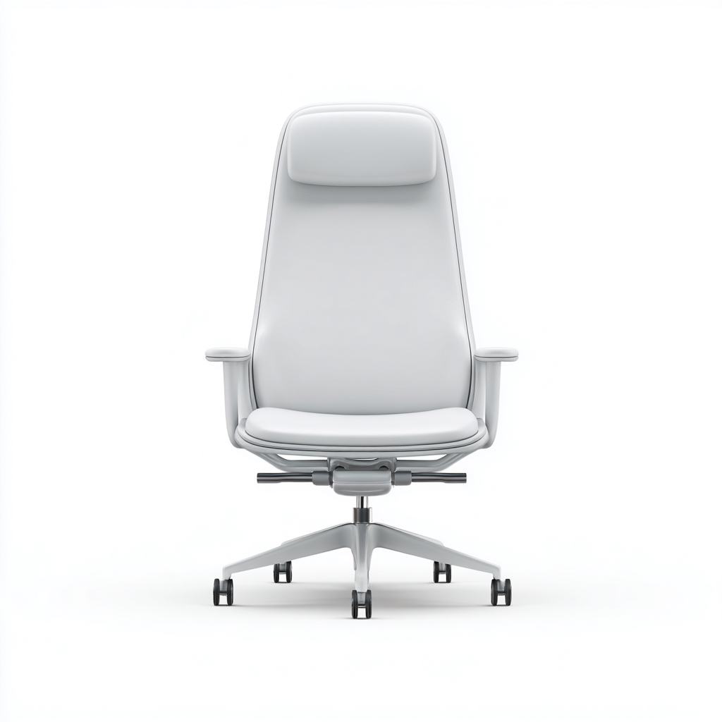 Silla de oficina - cuero sintético - 64x64x118 cm - blanco - diseño moderno-Homigopad