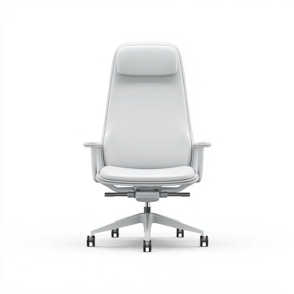 Silla de oficina - cuero sintético - 64x64x118 cm - blanco - diseño moderno-Homigopad