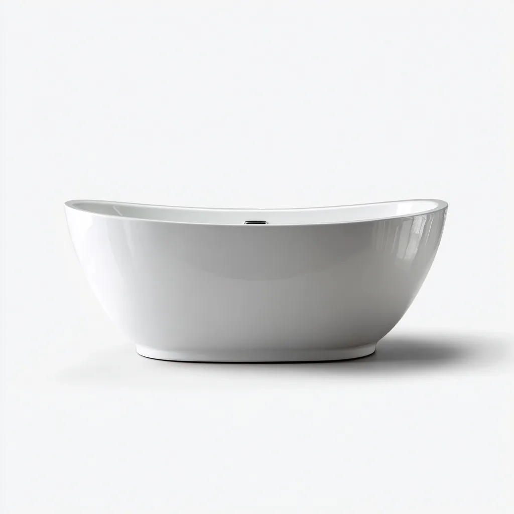 Bañera acrílica 175x80x60 cm - blanco - diseño curvado independiente-Homigopad