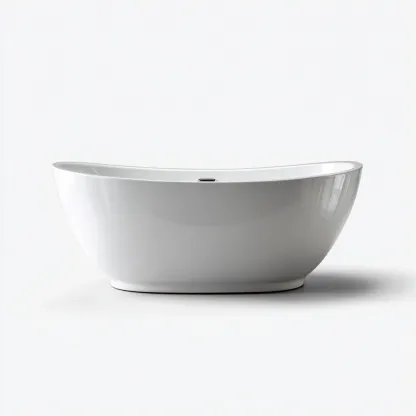 Bañera acrílica 175x80x60 cm - blanco - diseño curvado independiente-Homigopad