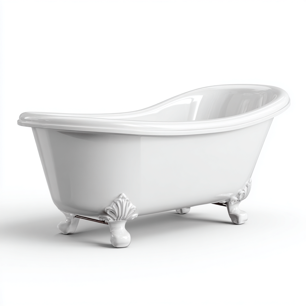 Bañera clásica - acrílico - 160x72x65 cm - blanco - estilo retro-Homigopad