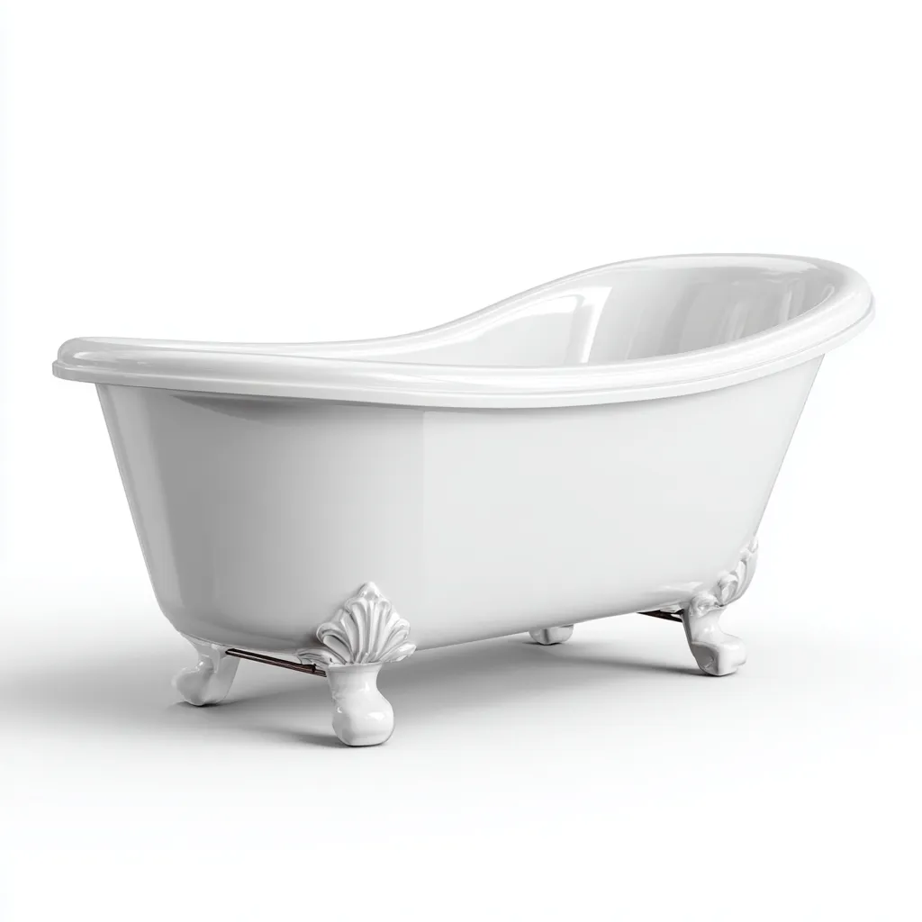 Bañera clásica - acrílico - 160x72x65 cm - blanco - estilo retro-Homigopad