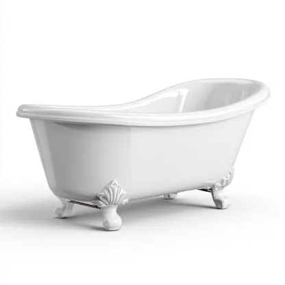 Bañera clásica - acrílico - 160x72x65 cm - blanco - estilo retro-Homigopad