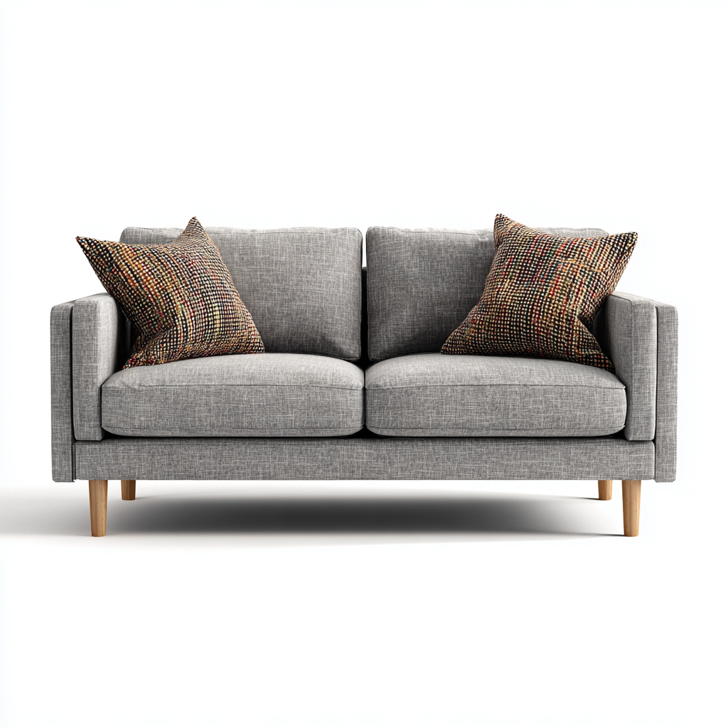 Sofá lineal tela 180x84x87 cm gris diseño contemporáneo-Homigopad