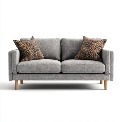 Sofá lineal tela 180x84x87 cm gris diseño contemporáneo-Homigopad