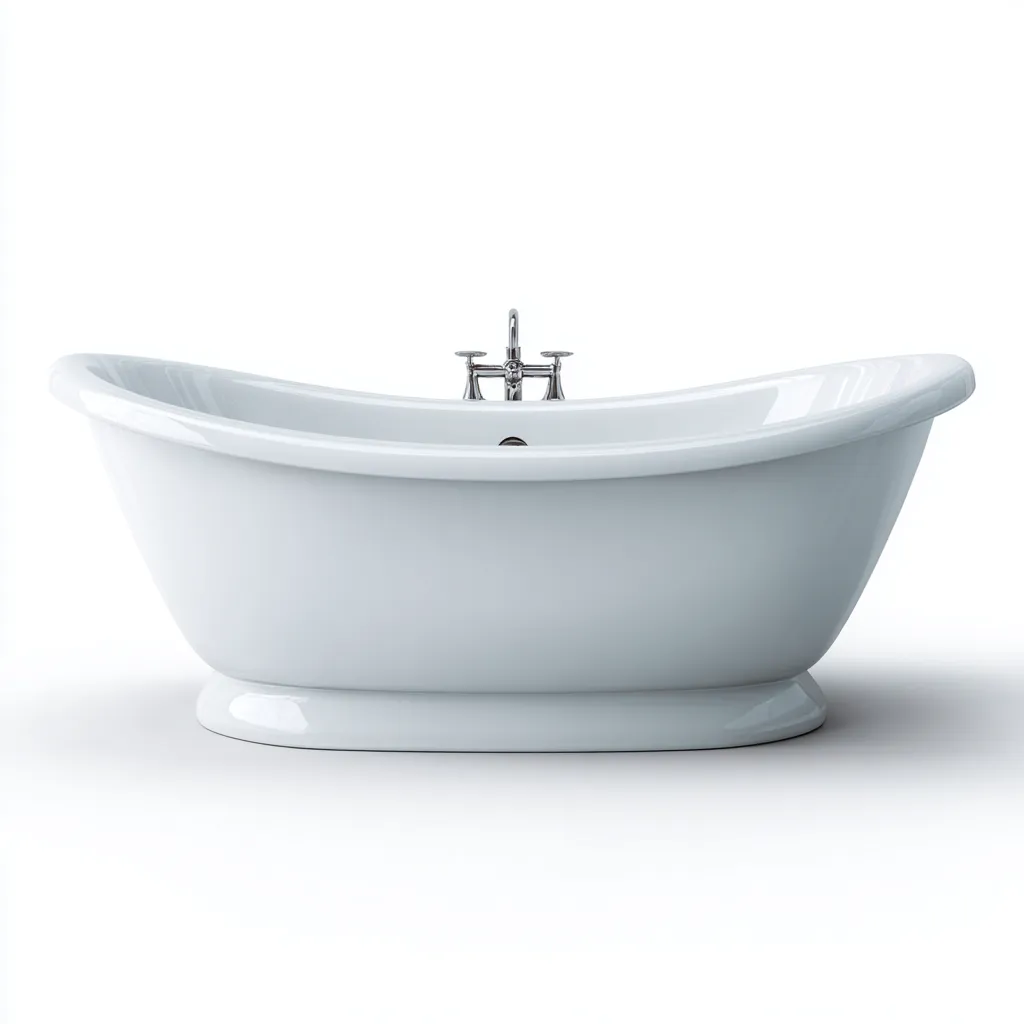 Bañera curva - acrílico - 175x78x60 cm - blanco - estilo clásico-Homigopad