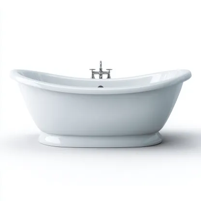 Bañera curva - acrílico - 175x78x60 cm - blanco - estilo clásico-Homigopad