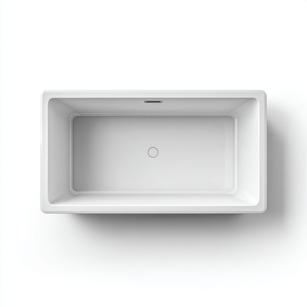 Bañera acrílica 170x75x55 cm - blanco - diseño rectangular moderno-Homigopad