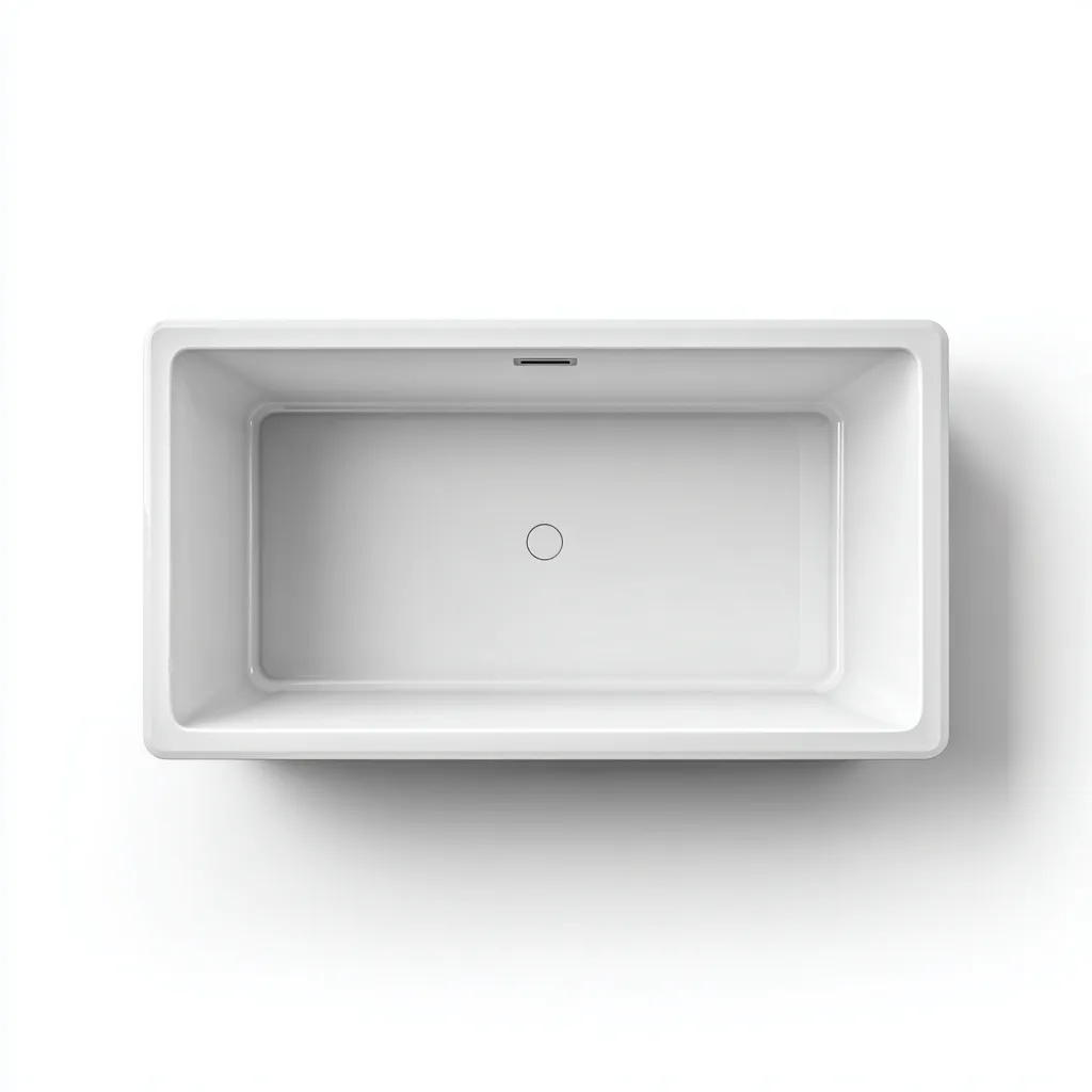 Bañera acrílica 170x75x55 cm - blanco - diseño rectangular moderno-Homigopad