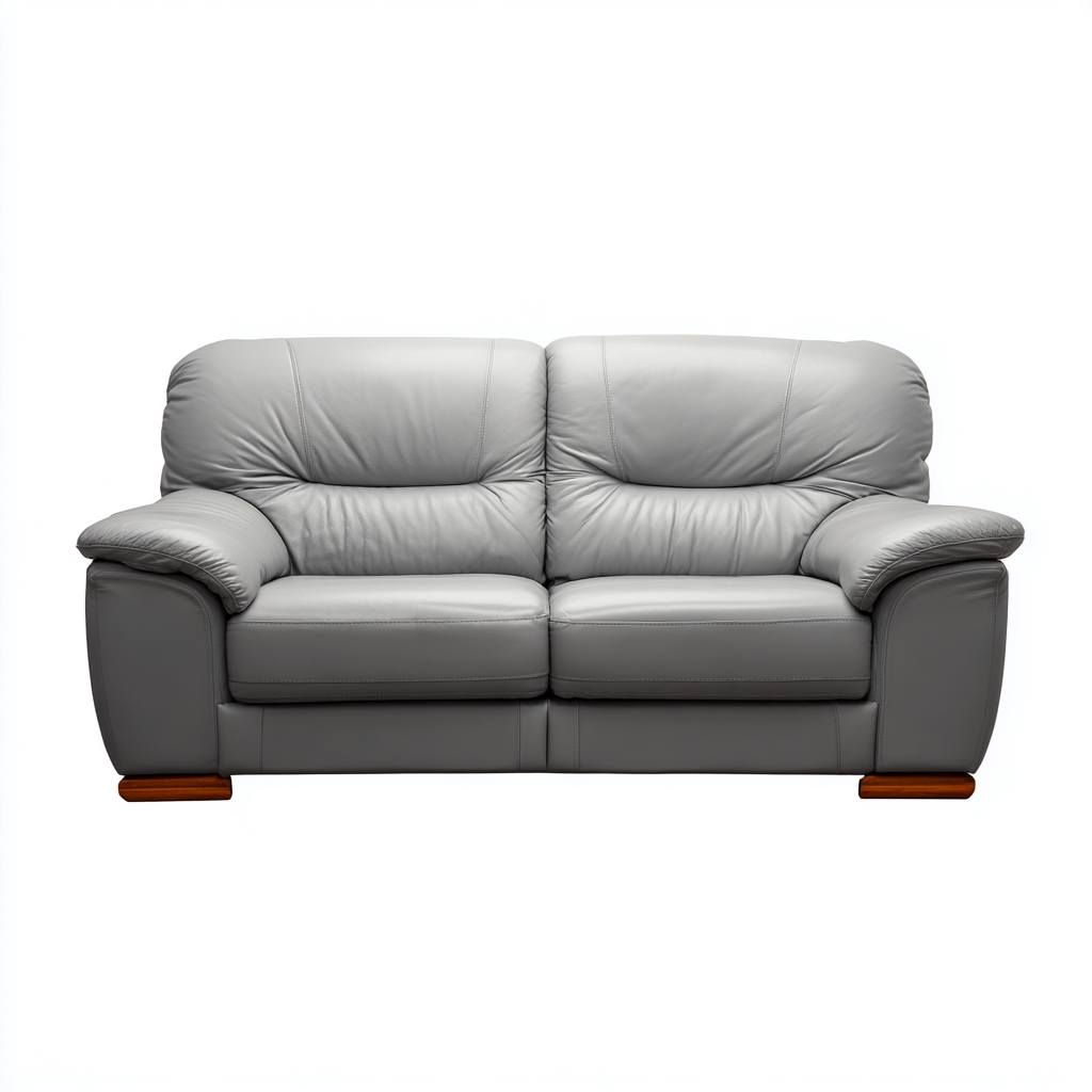 Sofá lineal piel sintética 180x90x88 cm gris estilo clásico-Homigopad