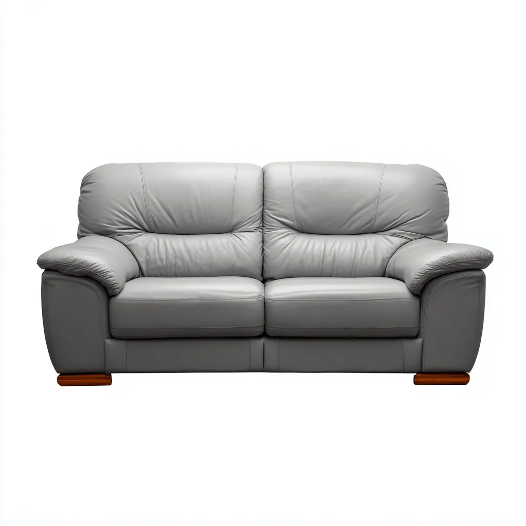 Sofá lineal piel sintética 180x90x88 cm gris estilo clásico-Homigopad