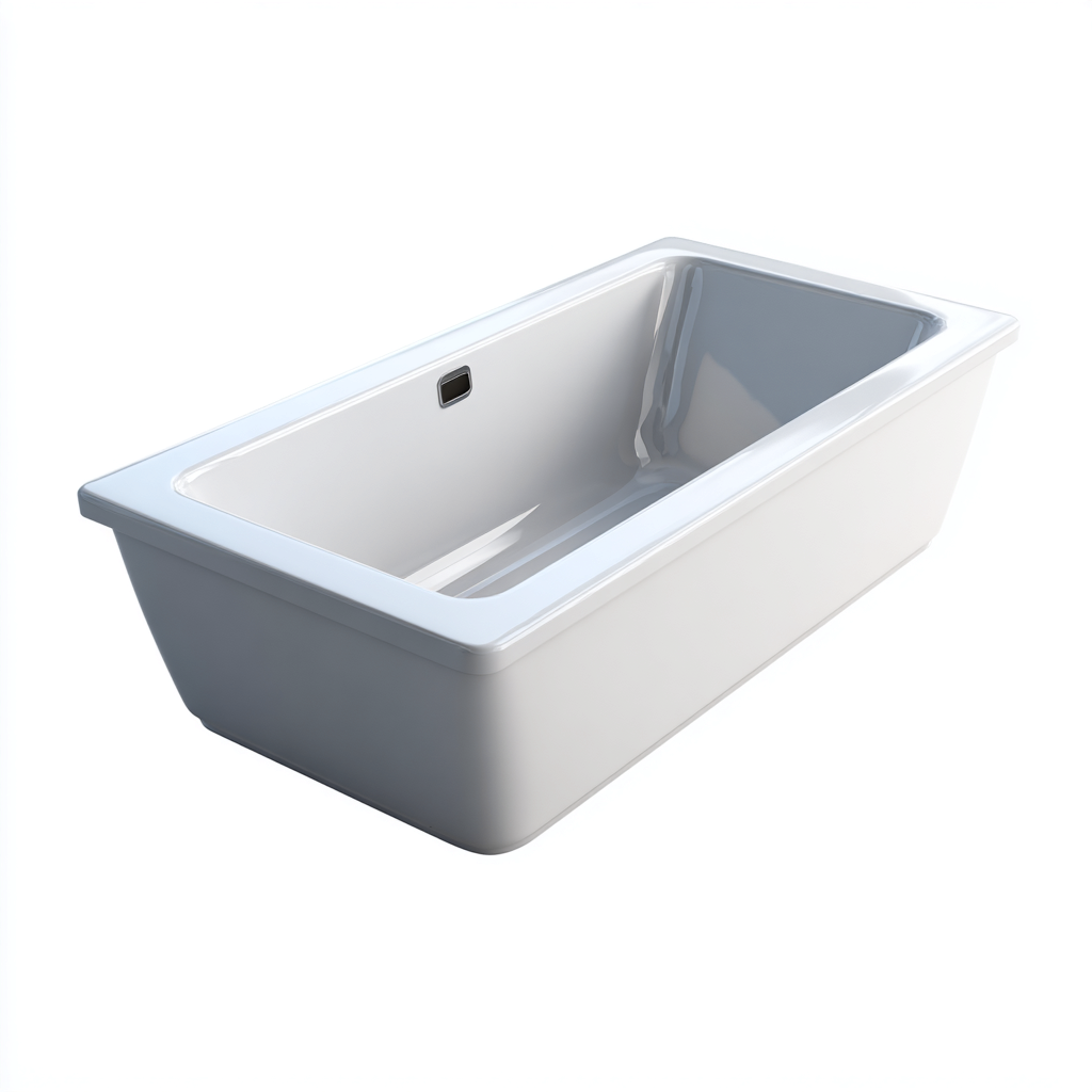 Bañera rectangular - acrílico - 170x75x56 cm - blanco - diseño moderno-Homigopad