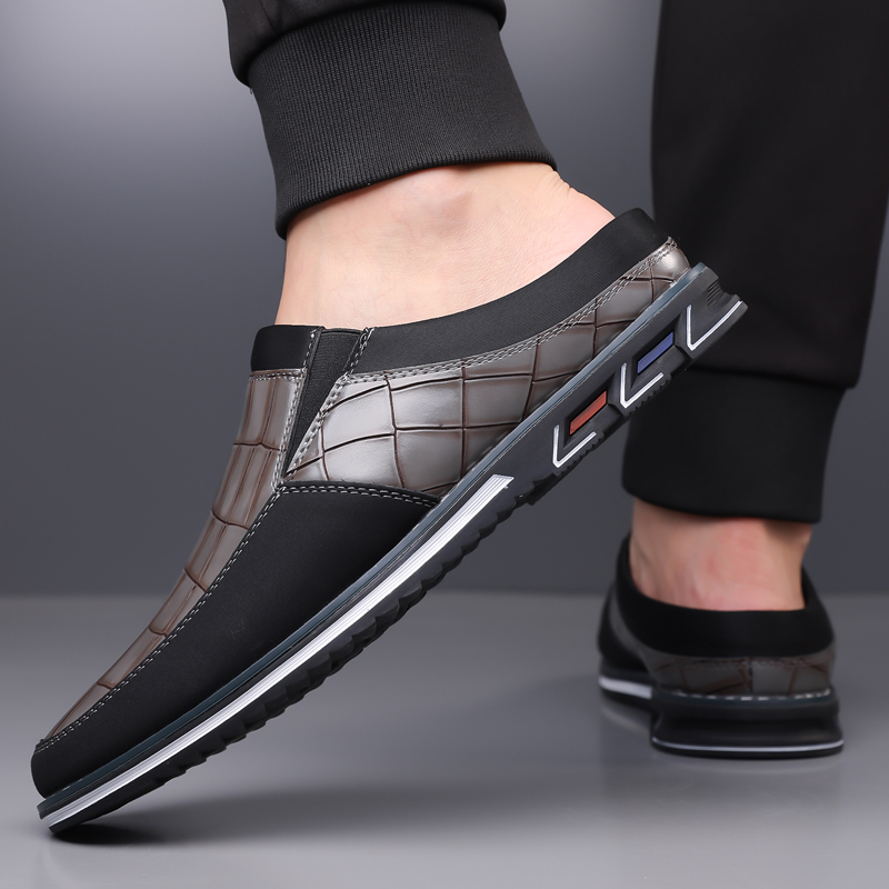 Men's Fashion Calfskin Leather Slippers