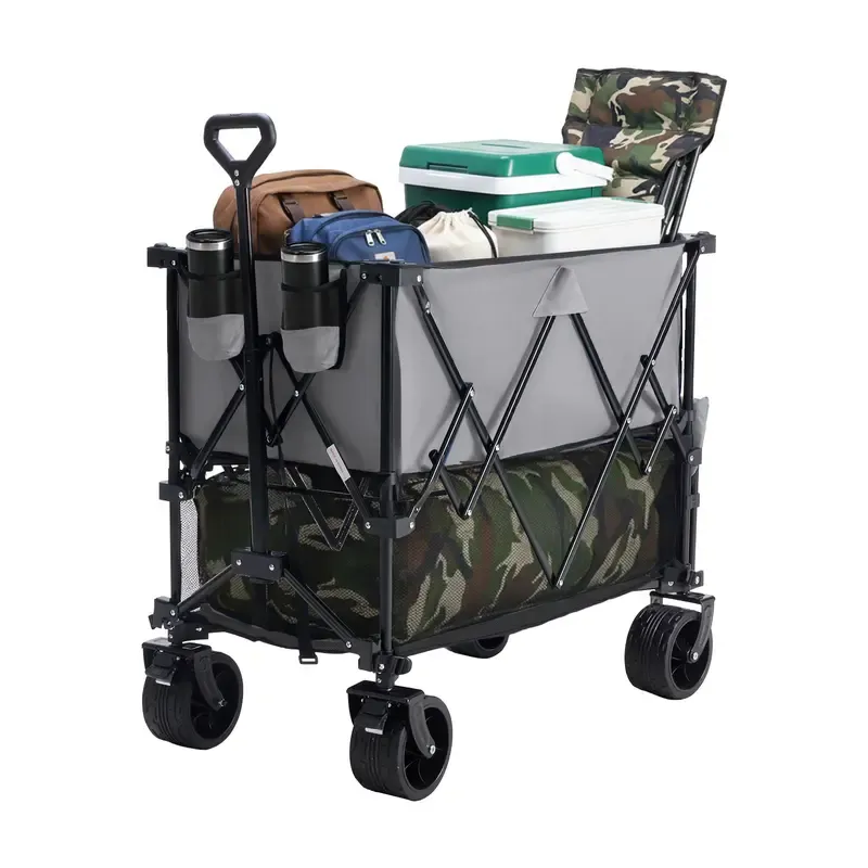 320L Outdoor Folding Double-Decker Wagon with Brakes