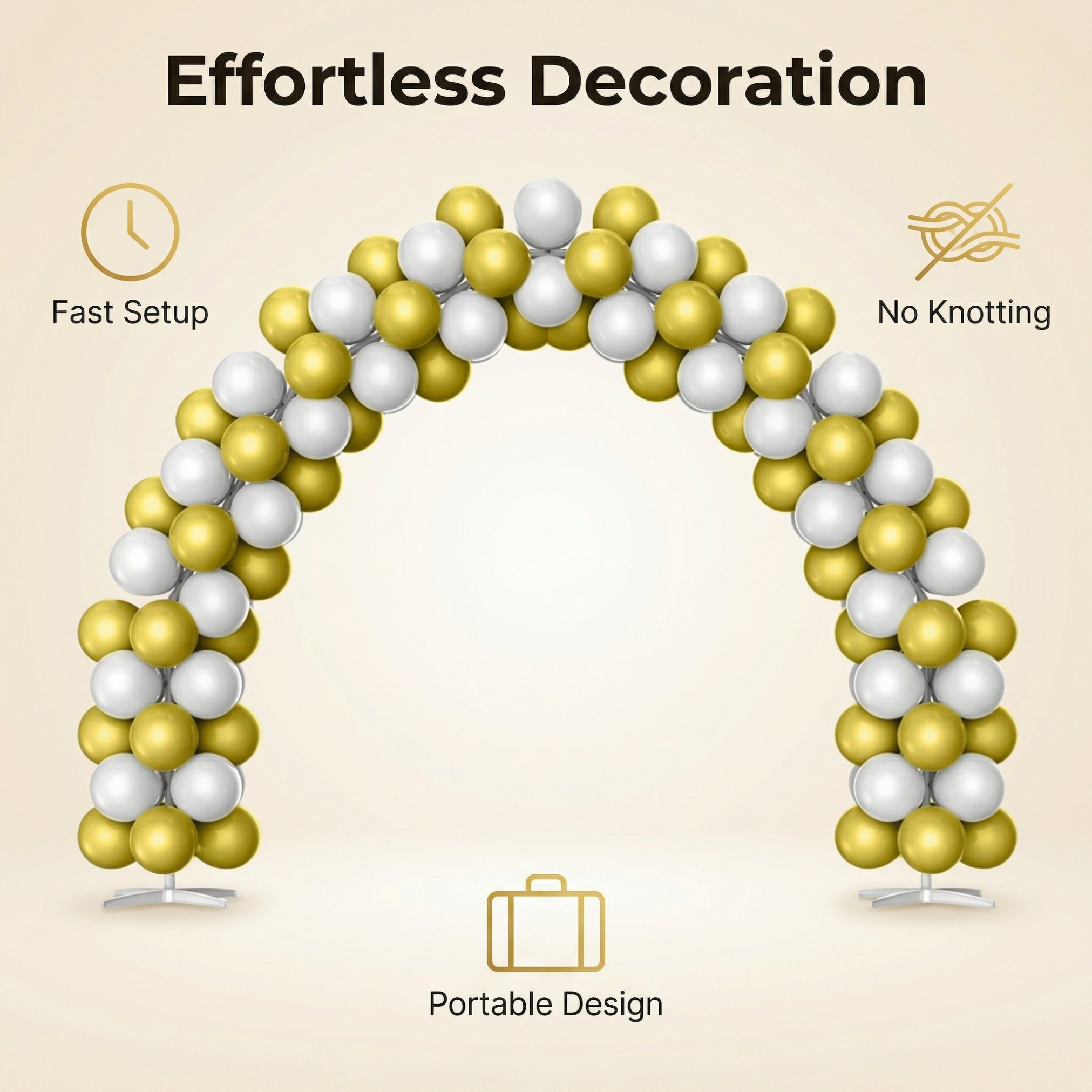 Luxury Gold & White Balloon Arch Kit