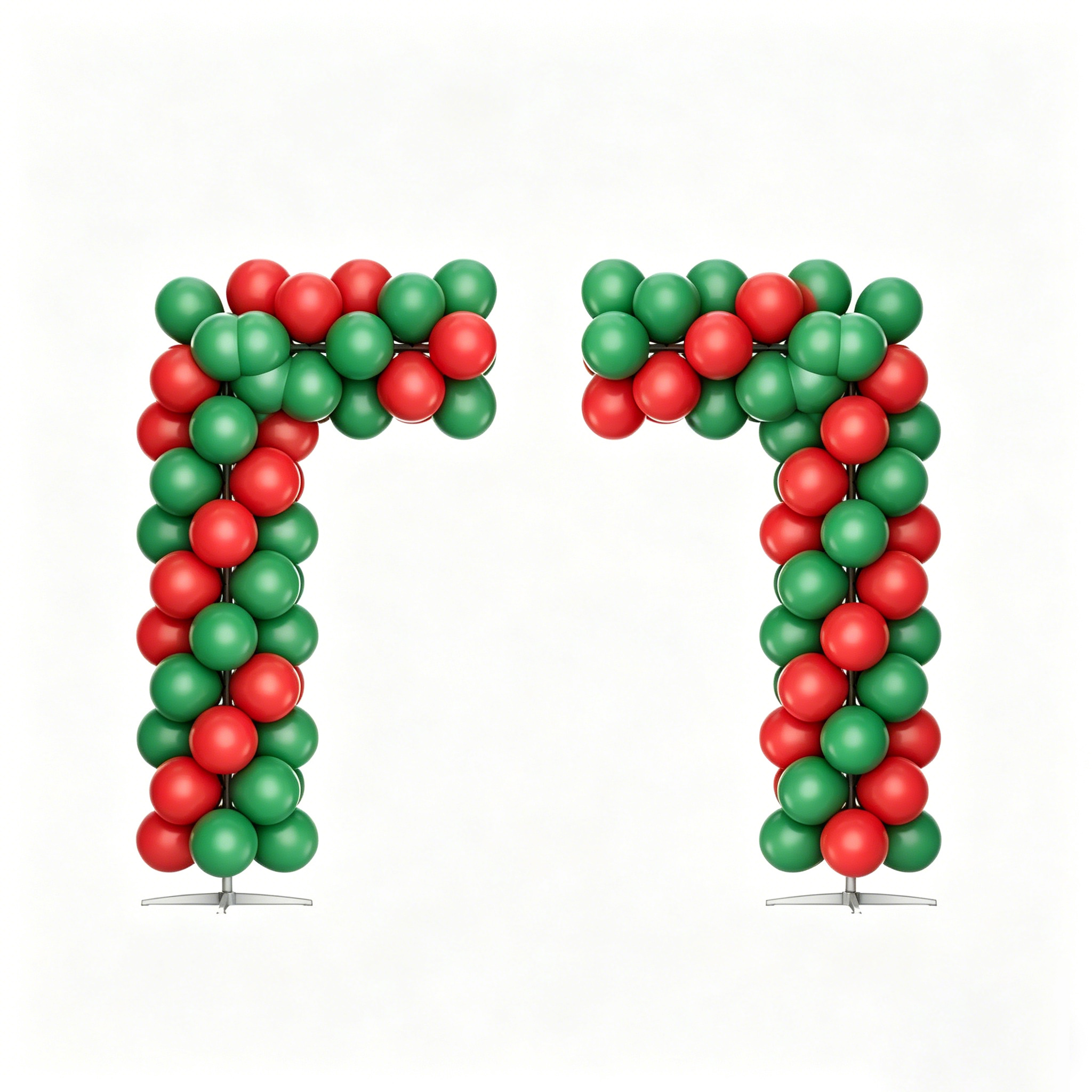 Festive Red & Green Balloon Arch Decoration Set