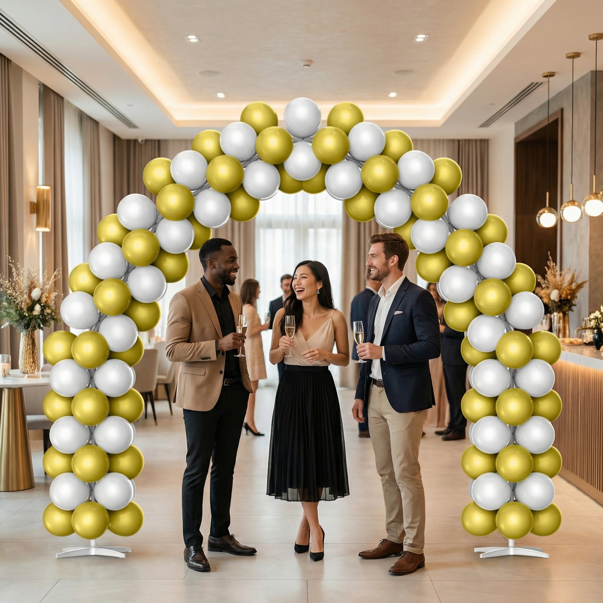 Luxury Gold & White Balloon Arch Kit