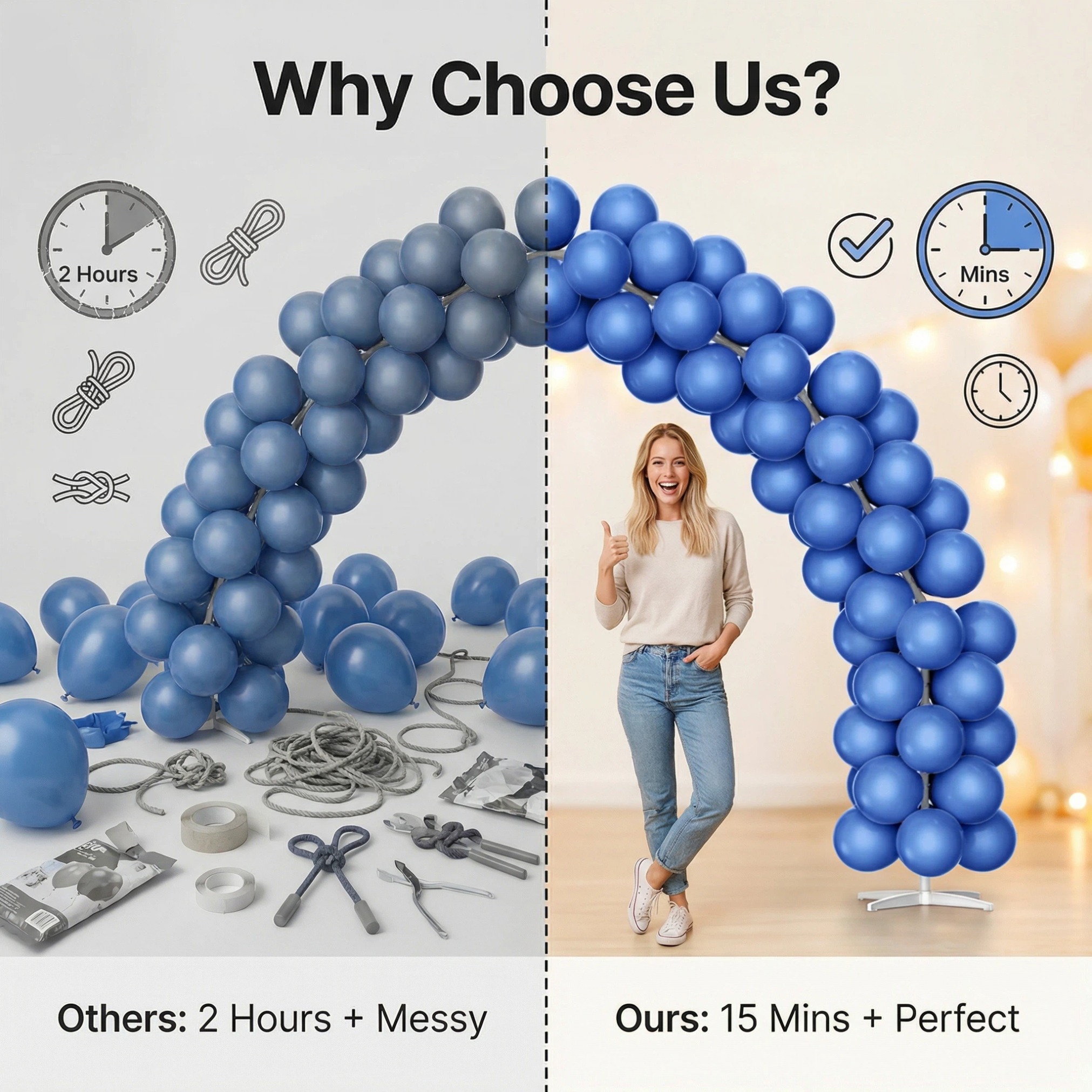 Deep Royal Blue Solid Color Balloon Arch Kit