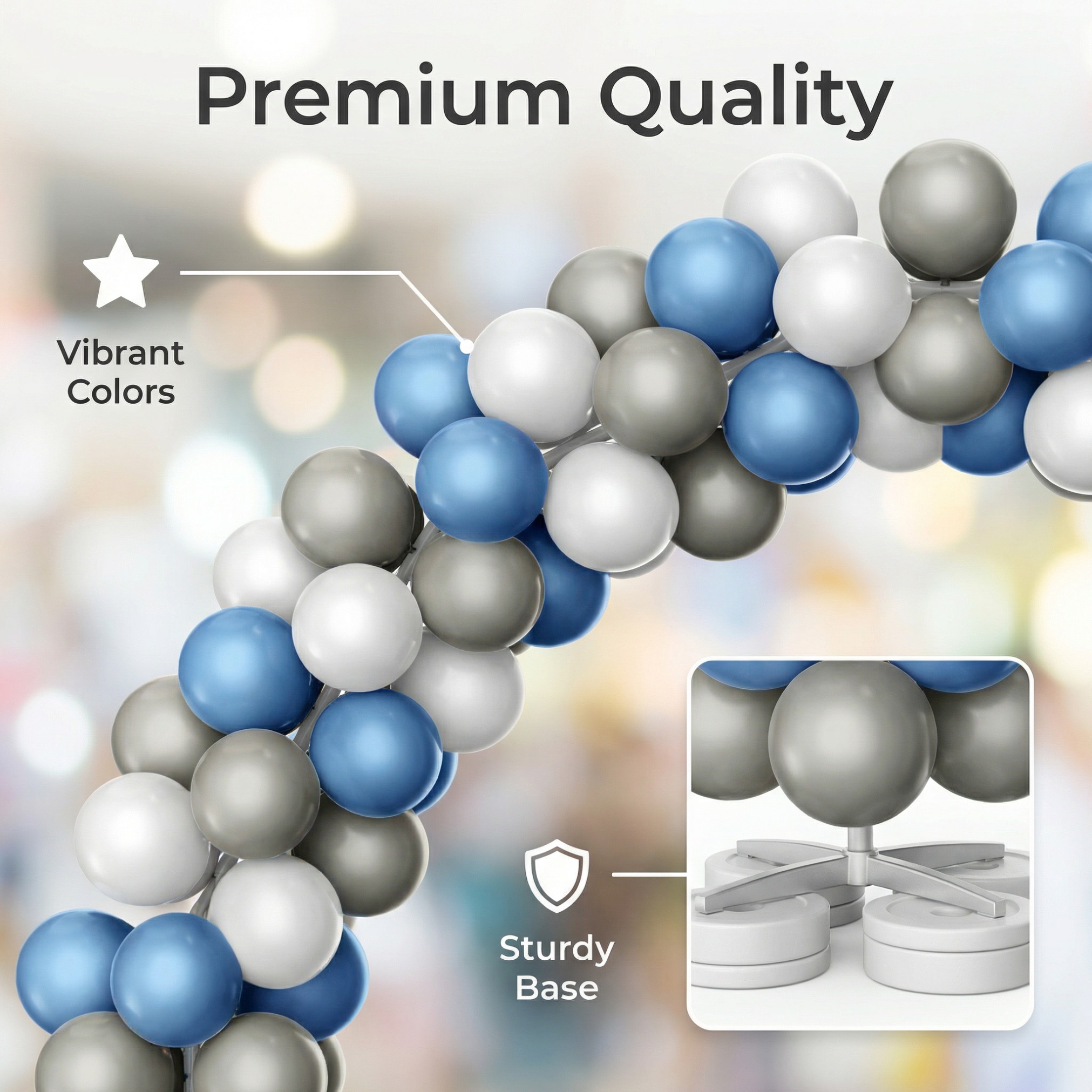 Luxury Business Blue & Grey Balloon Arch Decoration Set