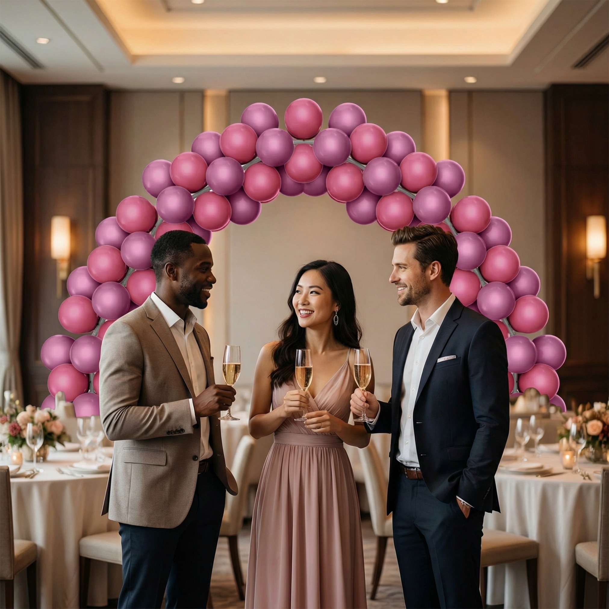 Deep Rose Gradient Balloon Arch Kit