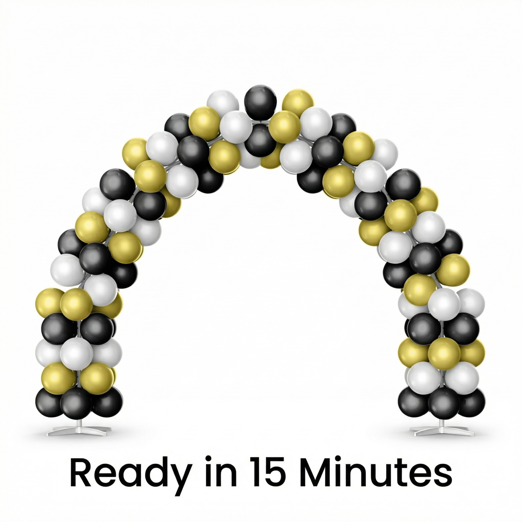 Luxury Black, Gold & White Balloon Arch Kit