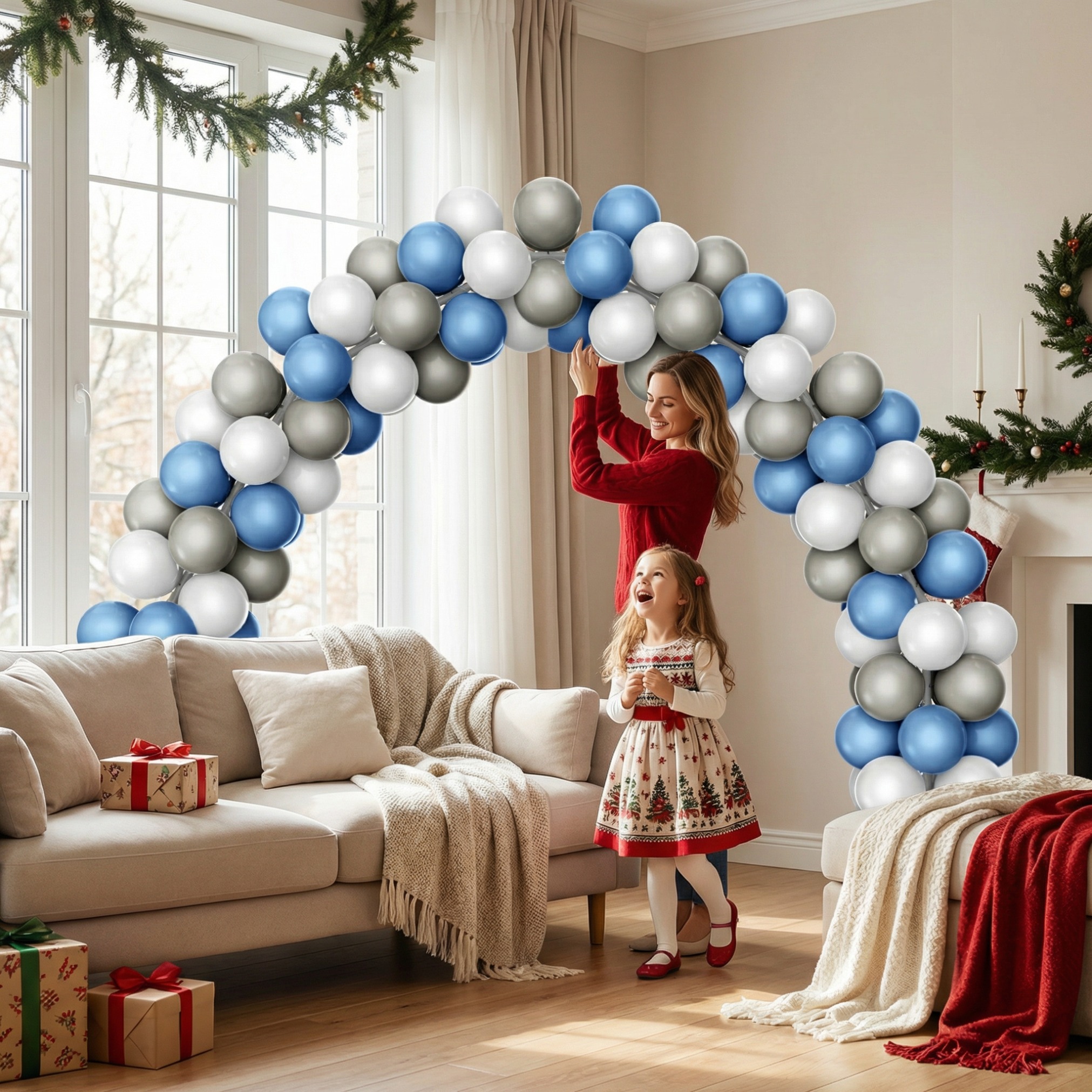 Luxury Business Blue & Grey Balloon Arch Decoration Set