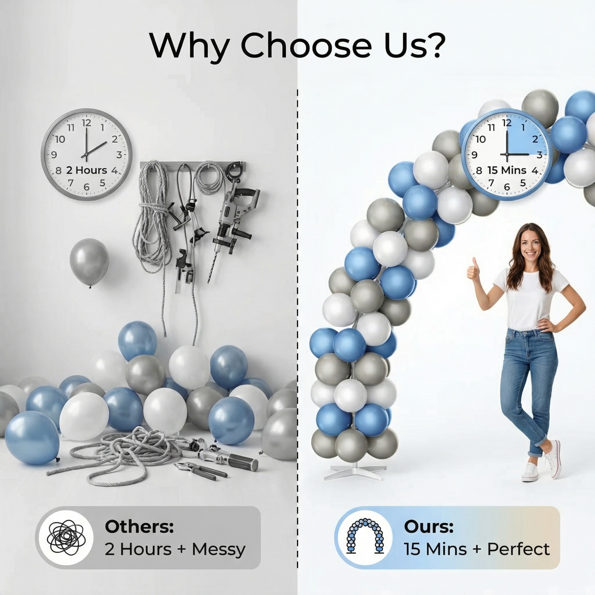 Luxury Business Blue & Grey Balloon Arch Decoration Set