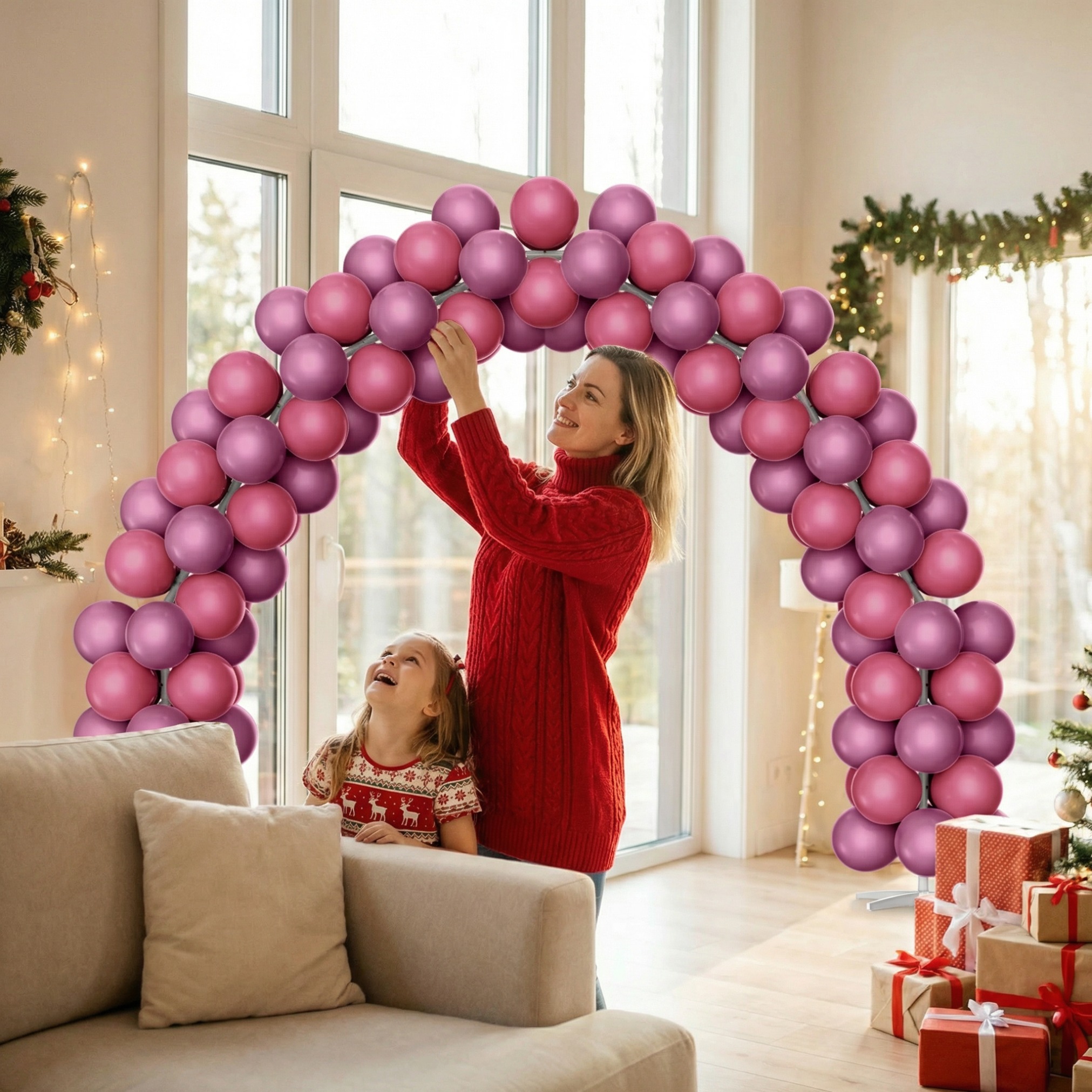 Deep Rose Gradient Balloon Arch Kit