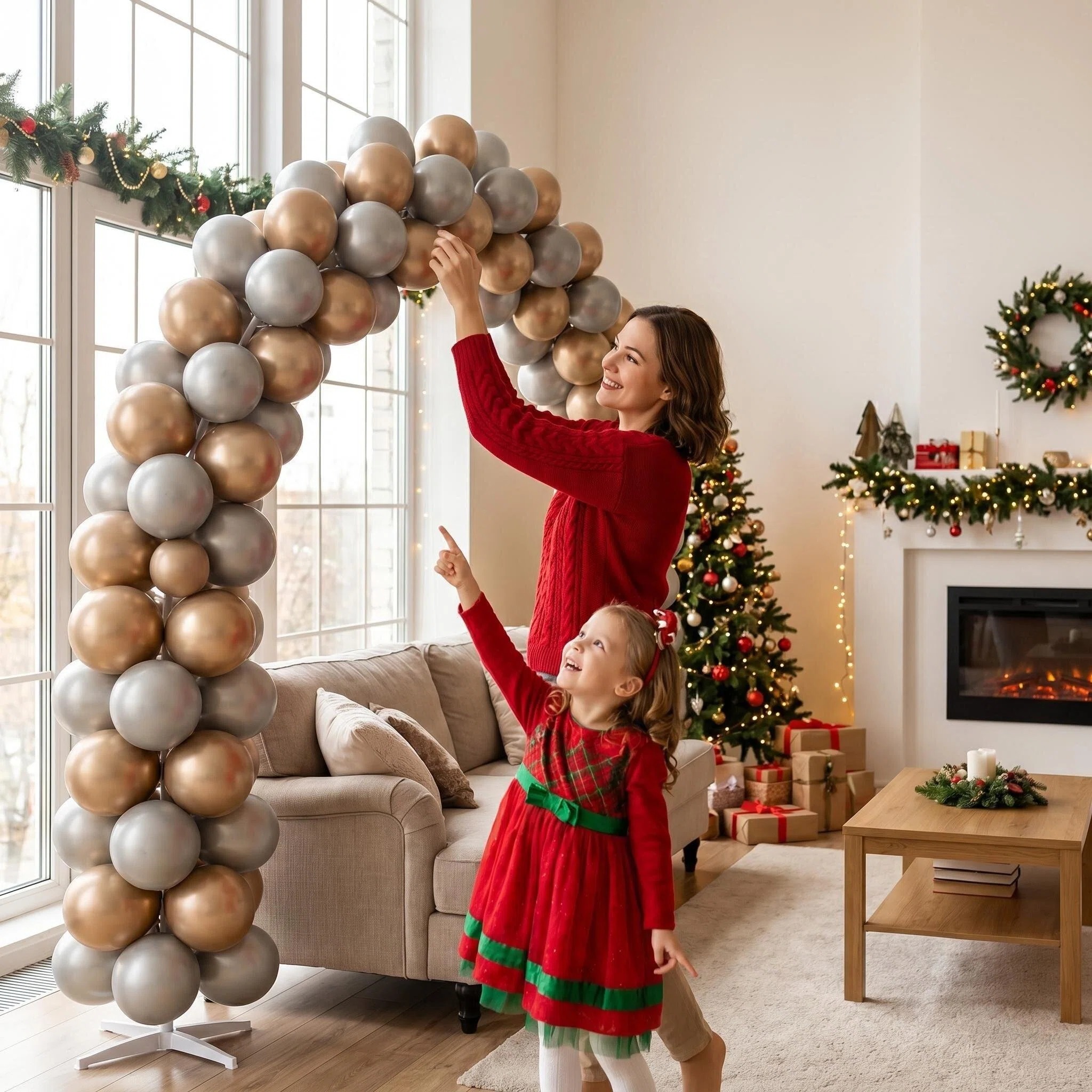 Champagne Gold & Silver Metallic Balloon Arch Kit