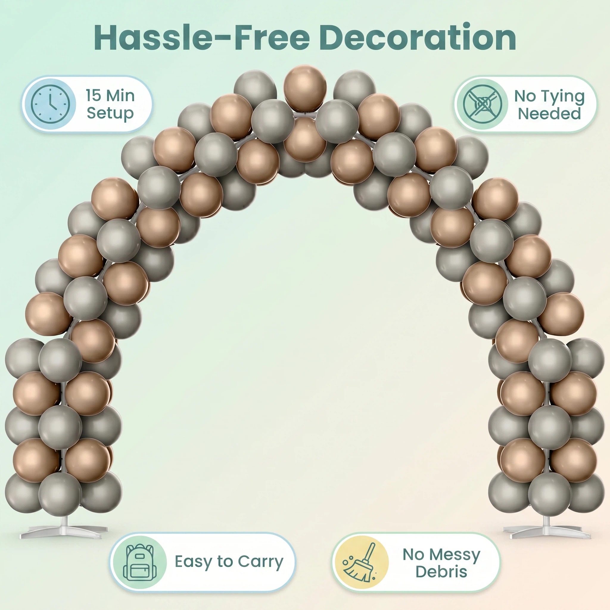 Champagne Gold & Silver Metallic Balloon Arch Kit