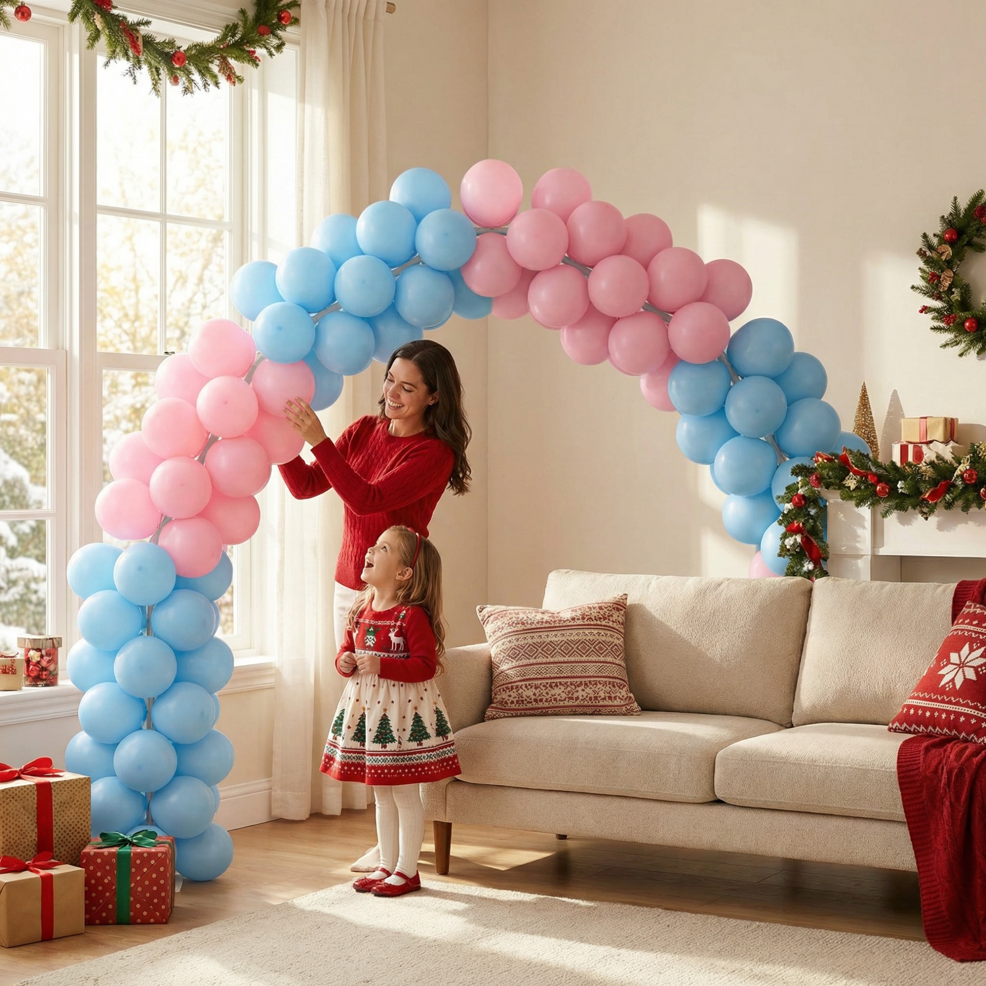 Dreamy Pink & Blue Balloon Arch Decoration Set