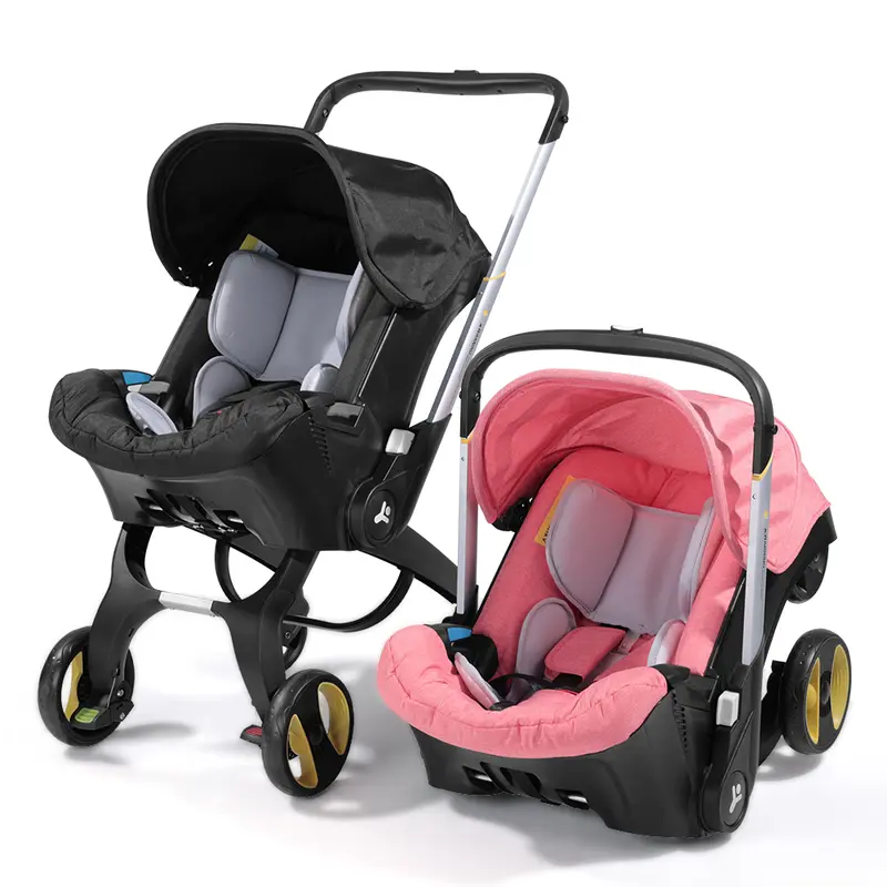 Cochecito de bebé de alta gama todo en uno, convertible, sin base de anclaje, para bebés y niños pequeños, con asiento reversible.