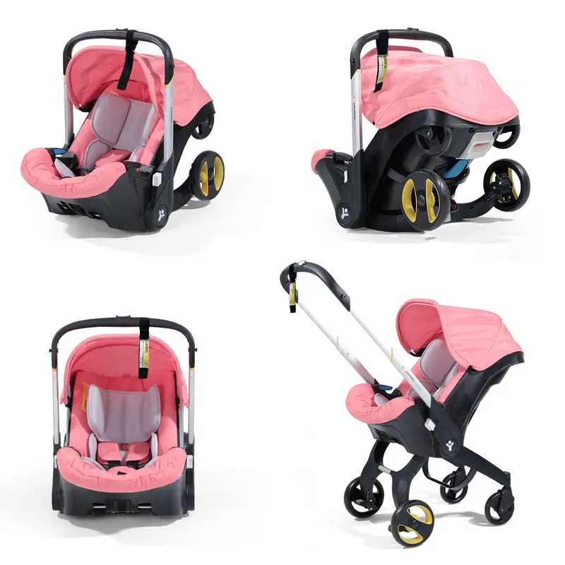Cochecito de bebé de alta gama todo en uno, convertible, sin base de anclaje, para bebés y niños pequeños, con asiento reversible.