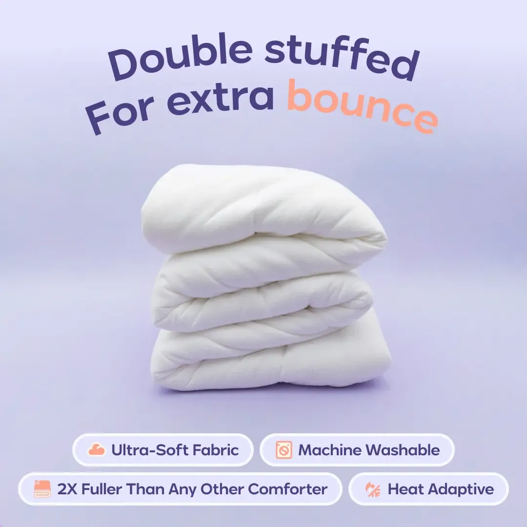 Edredón MarshMellow - Doble relleno, tejido ultrasuave de primera calidad, relleno vegano termorretráctil, certificado OEKO-TEX, lavable a máquina.