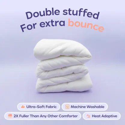 Edredón MarshMellow - Doble relleno, tejido ultrasuave de primera calidad, relleno vegano termorretráctil, certificado OEKO-TEX, lavable a máquina.