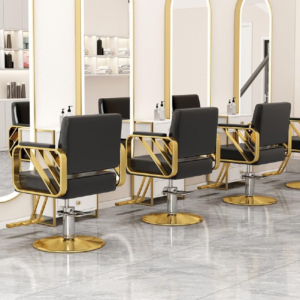 Silla de barbero reclinable para salón de Belleza Sillas de barbero giratorias de 360 Grados Estilista de peluquería Silla de salón de Tatuajes Equipo de Peinado,A,Upgrade