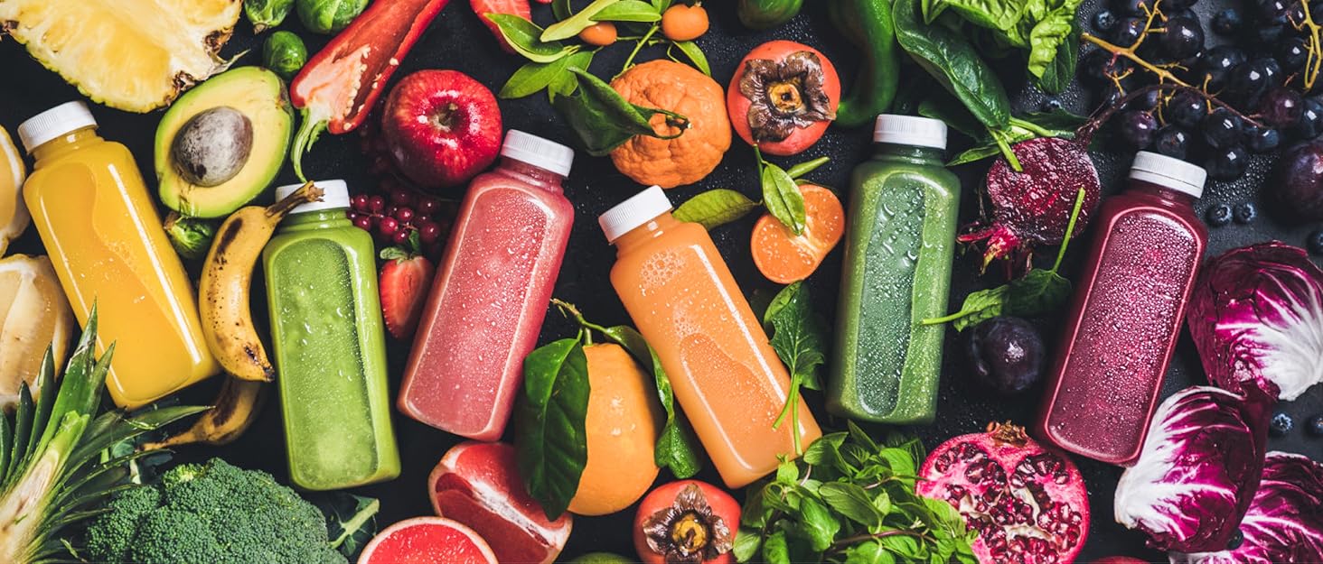 KITCHEN IN THE BOX Cold Press Juicer, Slow Masticating Juicer with Dual Feed Chutes, Dry Pulp, High Juice Yield, BPA-Free