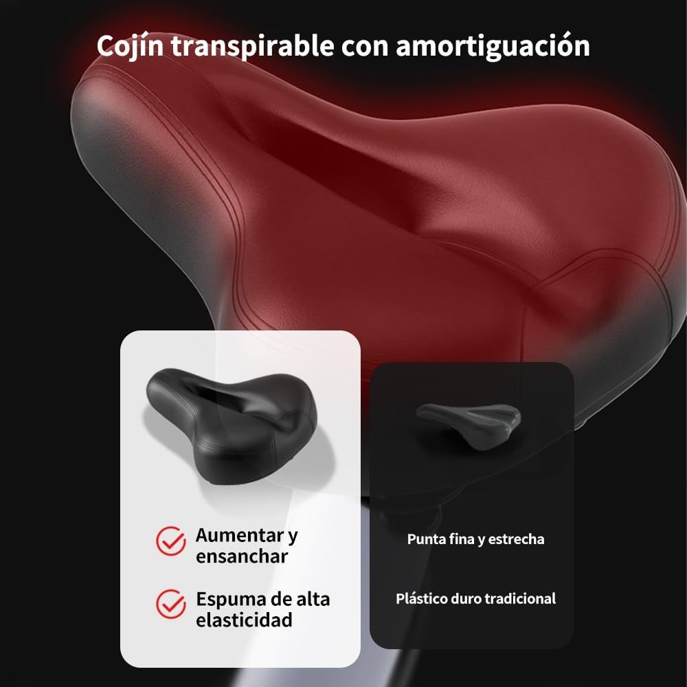 FINYQBET Bicicleta Fija，Bicicleta Estática Silenciosa con Pantalla LCD y Resistencia Ajustable, Soporta 120 kg, Altura Regulable en Asiento y Manillar, Ideal para Hogar y Rehabilitación Física