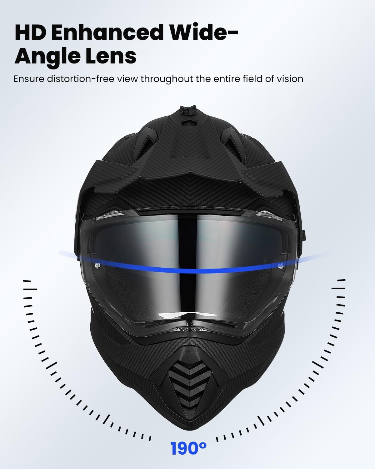 ILM - Casco de motocicleta de aventura doble deportivo compatible con Pinlock, visera para motos de nieve, ATV y todoterreno, modelo WS902