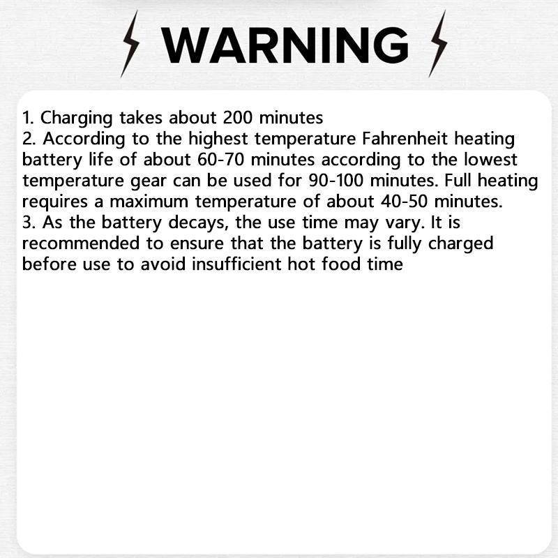 Fiambrera autocalentable, calentador de alimentos portátil recargable, fiambrera inalámbrica, fácil y práctica para preparar comidas, ideal para la oficina, viajes, coche, picnic y uso al aire libre.