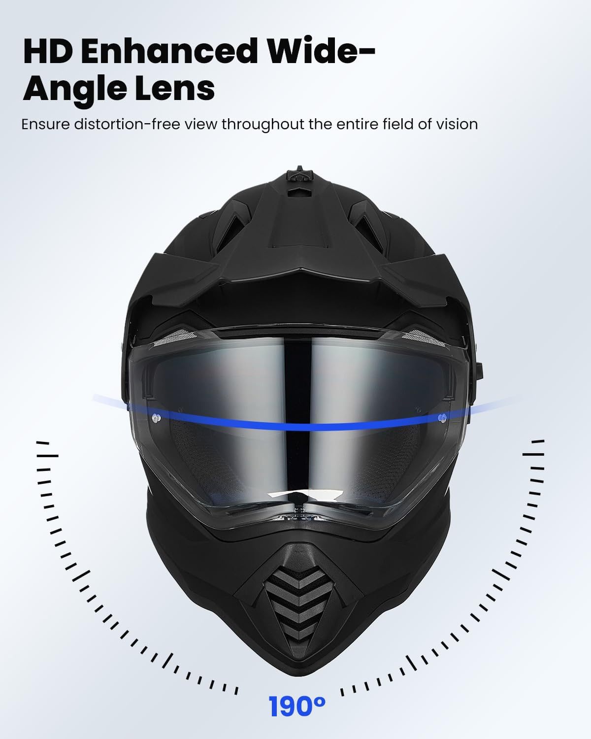 ILM - Casco de motocicleta de aventura doble deportivo compatible con Pinlock, visera para motos de nieve, ATV y todoterreno, modelo WS902