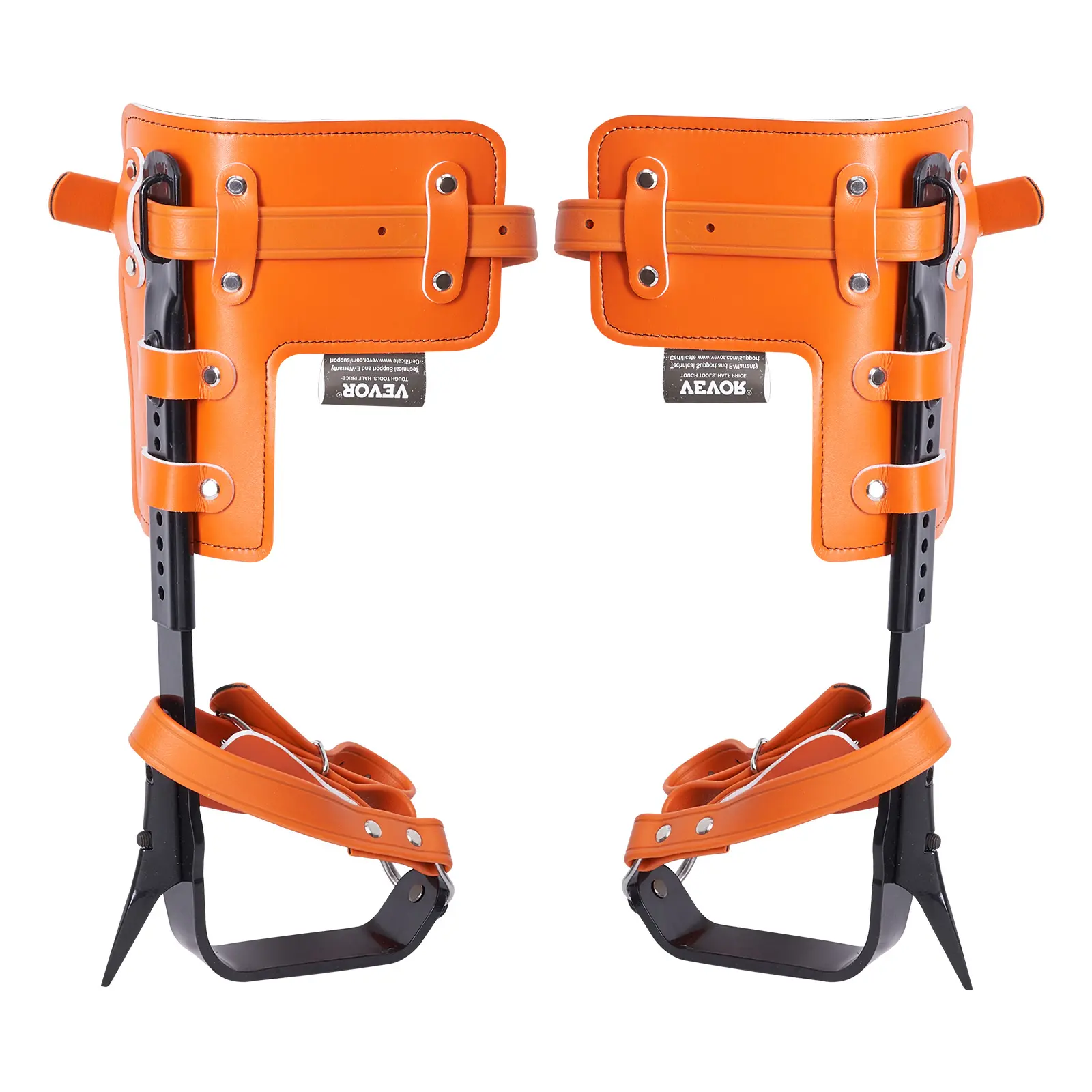 Juego de púas para trepar árboles, 1 par de espuelas de acero de aleación con cuerda y arnés de seguridad, capacidad de carga de 159 kg, equipo de arboricultura para trepar árboles, recolección de frutas, color naranja
