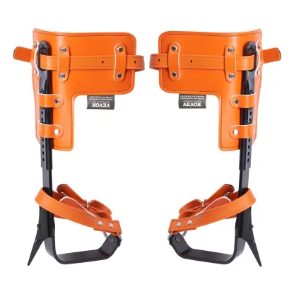 Juego de púas para trepar árboles, 1 par de espuelas de acero de aleación con cuerda y arnés de seguridad, capacidad de carga de 159 kg, equipo de arboricultura para trepar árboles, recolección de frutas, color naranja
