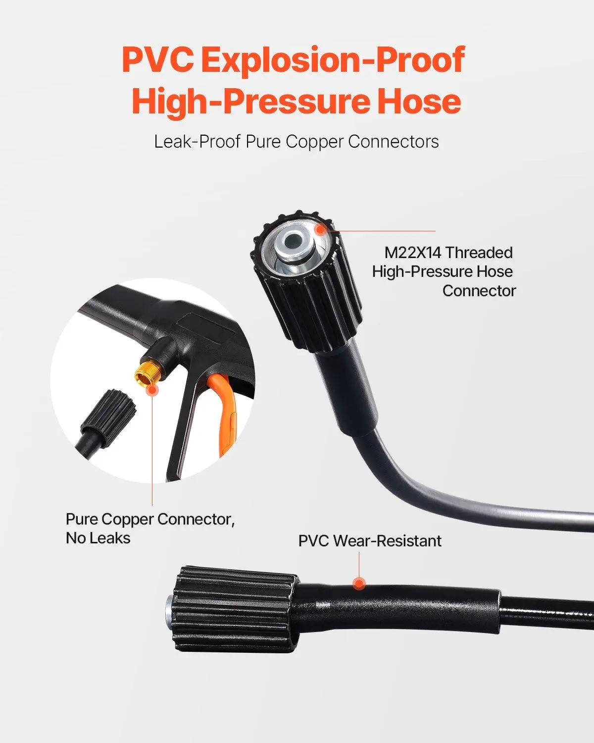 Hidrolavadora eléctrica con boquillas y cañón de espuma