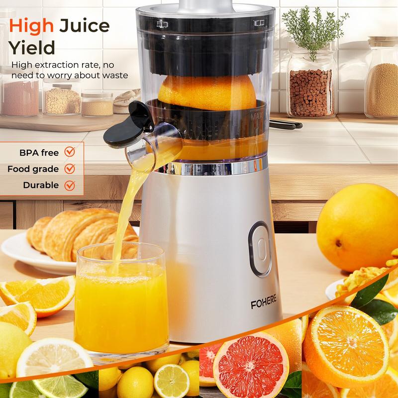 Electric Citrus Juicer Hands Free, Orange Lime Grapefruit Juicer Squeezer, One Touch Operation, Easy to Clean Juice Maker